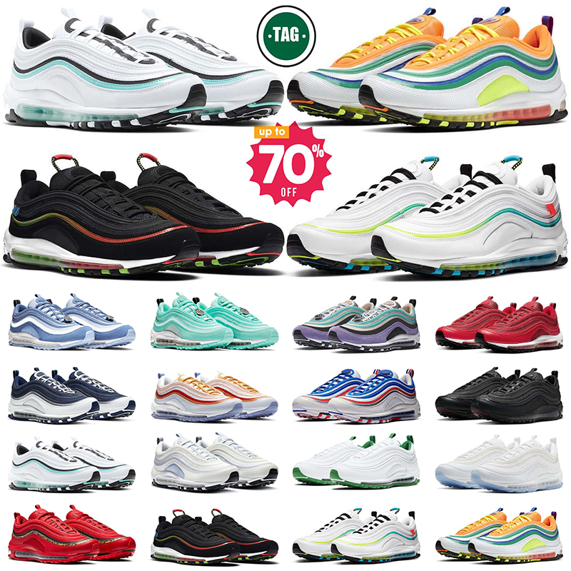 designer sneakers running shoes for men women 97 Triple Black Brown White 97s Sean Silver Bullet Bred Have A Nice Day outdoor sports trainers sneaker