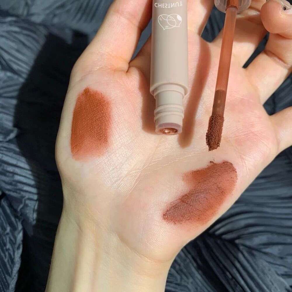 DAIMANPU Internet Celebrity Style Chestnut Transparent Matte Velvet Orange Brown Lipstick High Brightening Lip Gloss Free shipping Free shipping