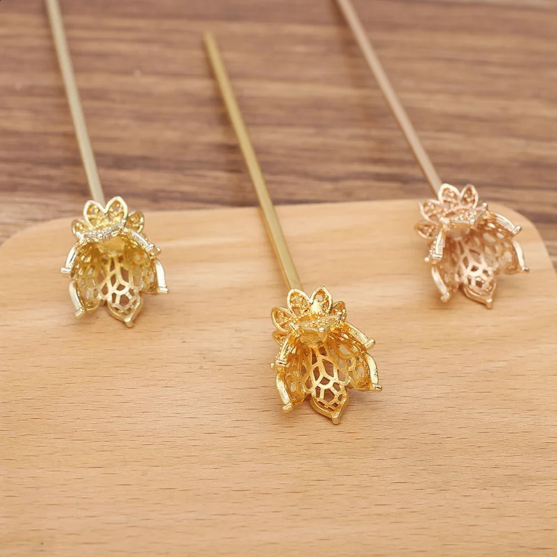 10 PCS 20x16mm Crown Hair Sticks Vintage Hairpins For Girl Women Headwear Jewelry Accessories 250807