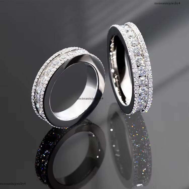 Mens Jewelry Style White Gold Plated Full Iced Out VVS Moissanite Sterling Sier Rings