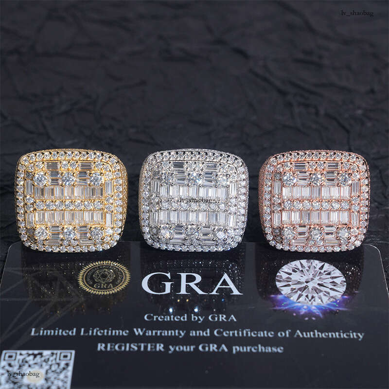 ICED OUT New Silver Irregular Moissanite Unisex Hip-Hop Hot-Selling Ring