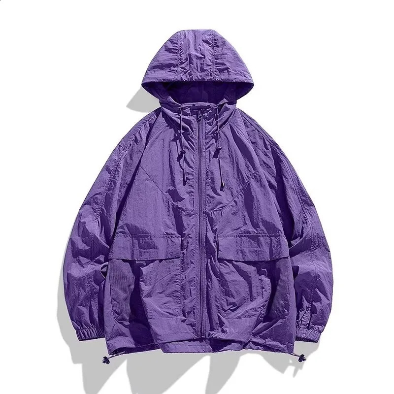 Summer Japanese Harajuku casual lazy simple temperament trend mens and womens sunscreen clothes ice silk cool fashion jacket 250809