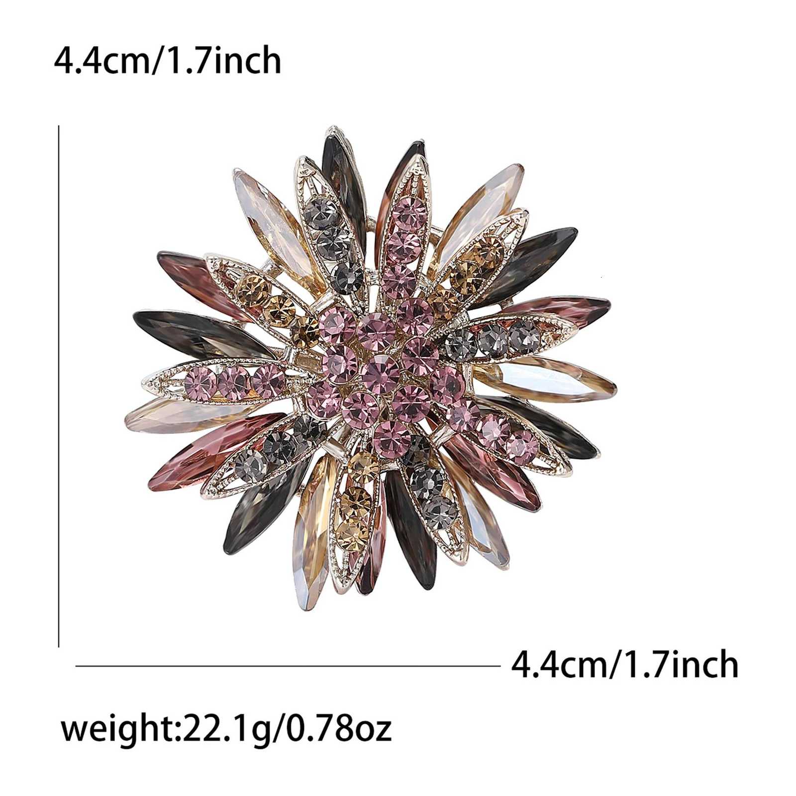 Luxury Rhinestone Flower Brooches for Women Unisex Glass Plant Pins Banquet Party Backpack Fashion New Gifts Jewelry Accessories L250809 L250809