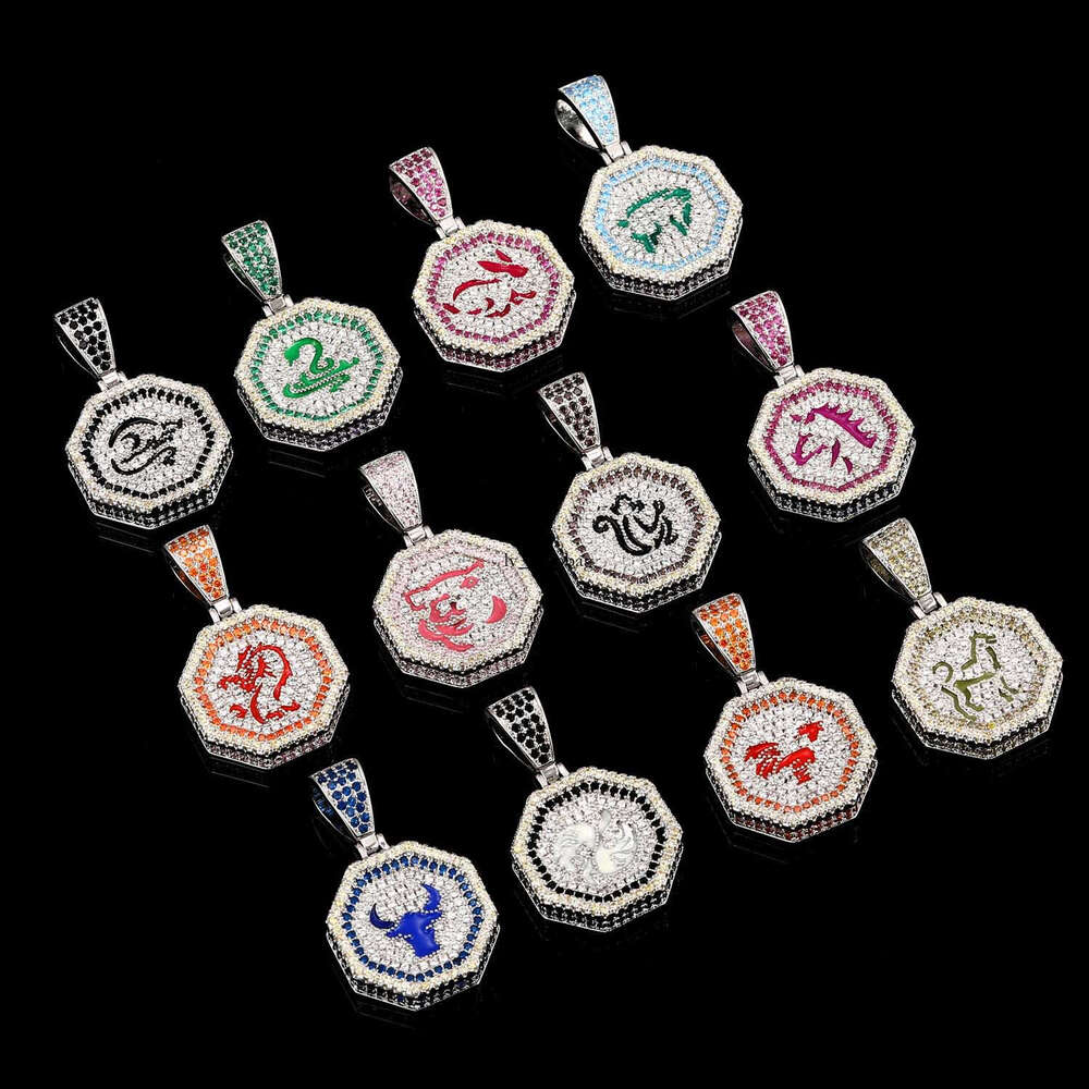 Hip Hop Necklace for Men Jackie Chan Adventure Story Twee Zodiac Extra Large Tiger Dragon Brand Unisex Couple Pendant
