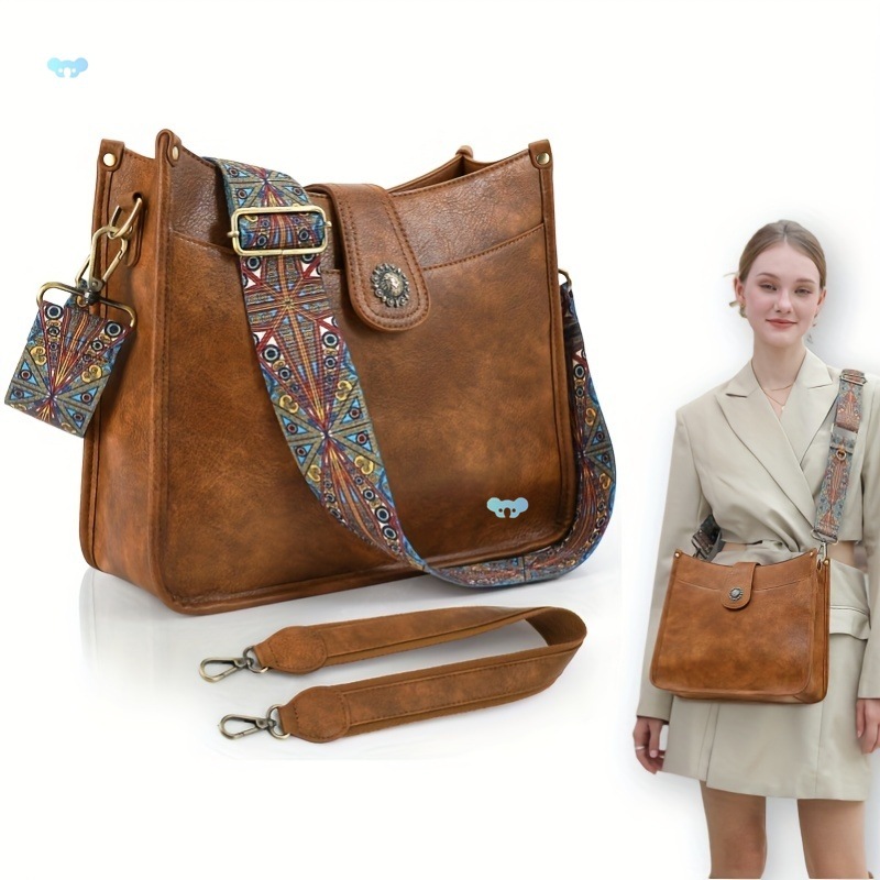Designer single-shoulder bag and crossbody bag women Versatile Unisex Retro Style Crossbody Bag PU Leather