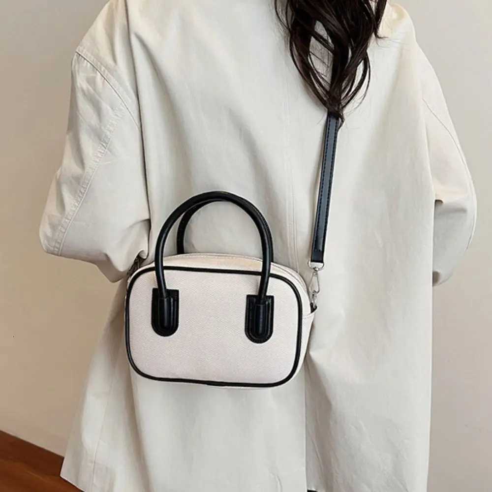 High Quality Leather PU Bowling Bag Korean Style Solid Color Boston Tote Bag Handbag Minority Design Z250809
