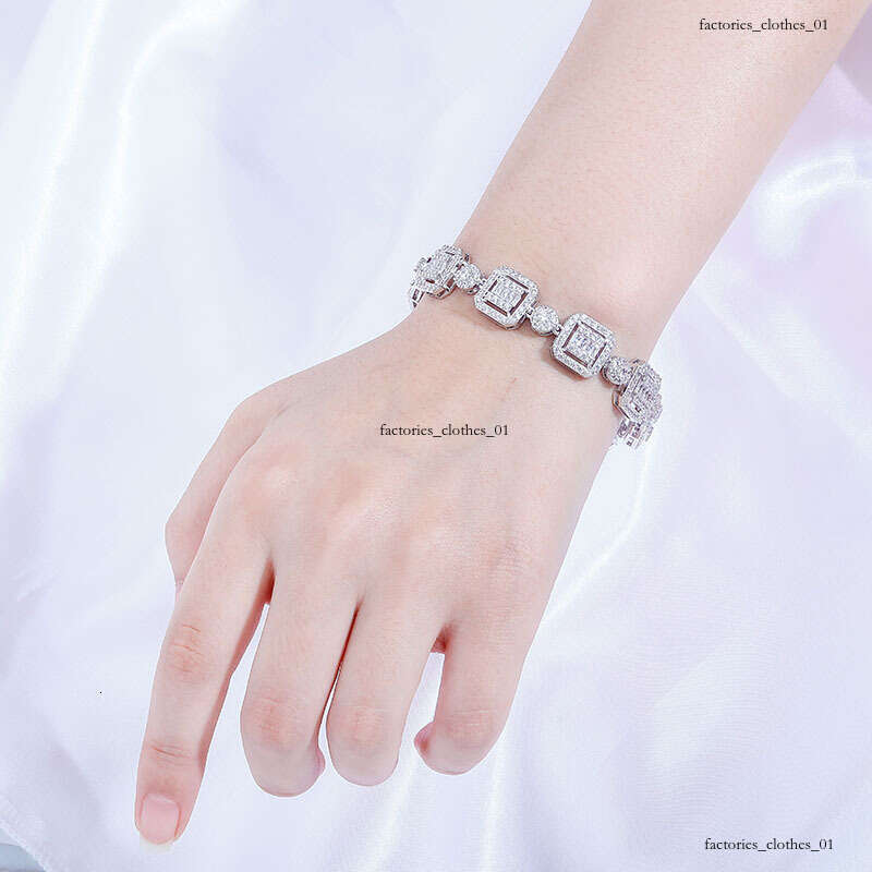New 12mm Bread Miami Cuban Chain Full Zircon Hip-Hop Men's Bracelet