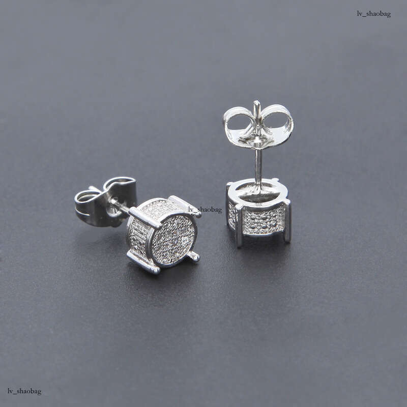 Hip-Hop Jewelry Zircon Micro-Inlaid Round Earrings Accessories