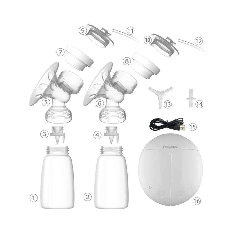 Real Bubee Single/double Electric Pump With Milk Bottle Infant Usb Bpa Free Powerful Pumps Baby Breast Feeding