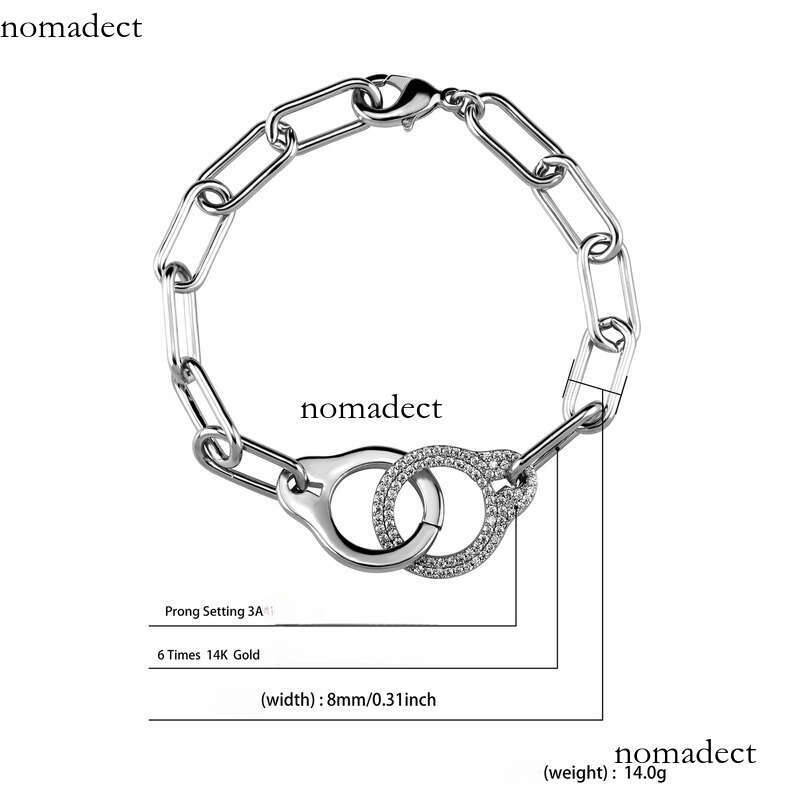 Hip Hop Unisex Punk Independent Packaging Micro Inlaid Geometric Bracelet Gold Jewelry New Style Accessories