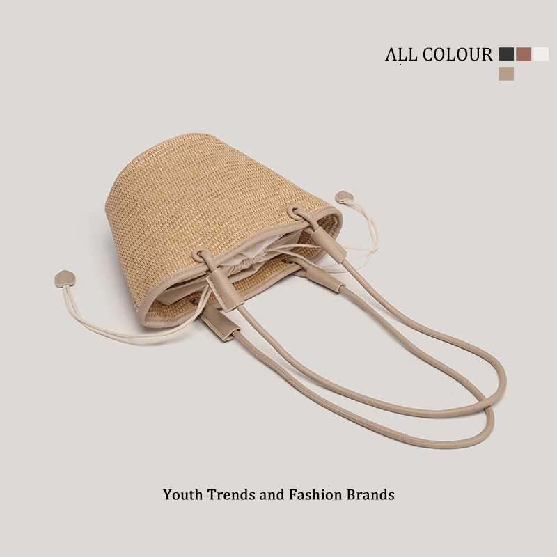 Summer New Large Capacity Straw Beach Single Shoulder Handheld Tote Bag for Women ddmymoon