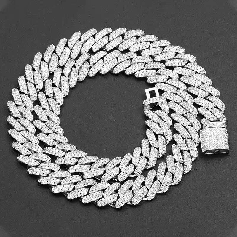14mm Hip Hop Full Rhombus Cuban Chain Men's Necklace