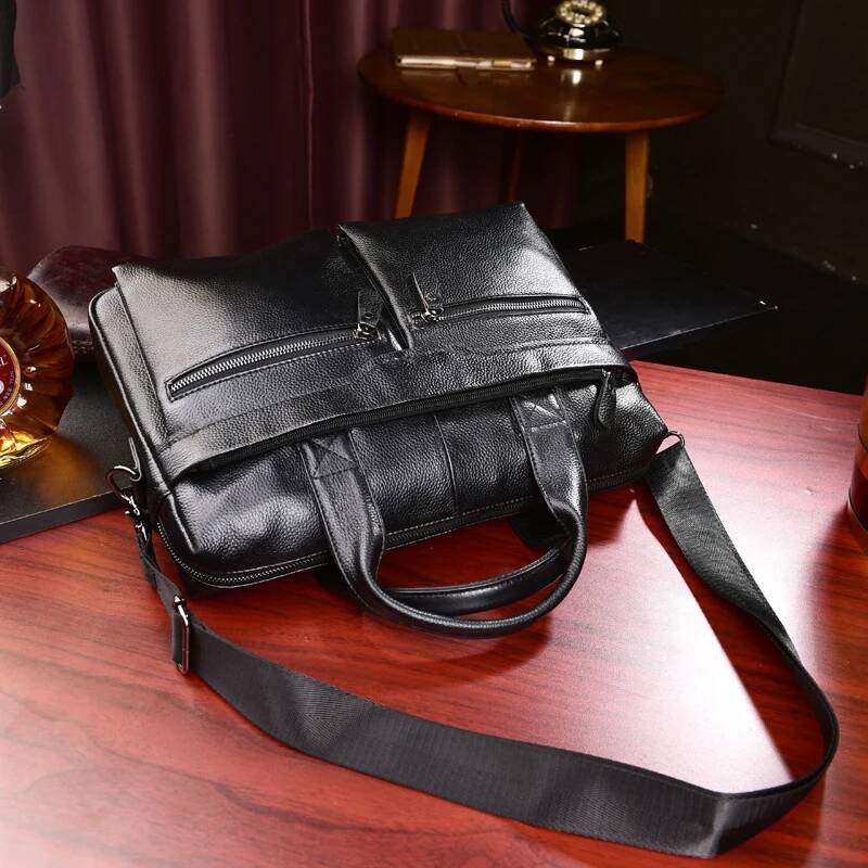 Brand Designer Leather Messenger Briefcase Men's Business IPad Computer Bags 2023 Hot Fashion Male HandBag Tote Bag
