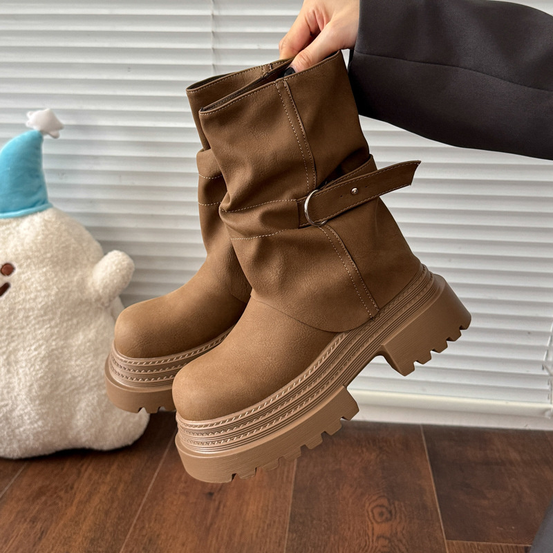 hot Free delivery designer woman cotton boots Fashionable and minimalist Martin boot design with a mid length boot that appears slim and tall