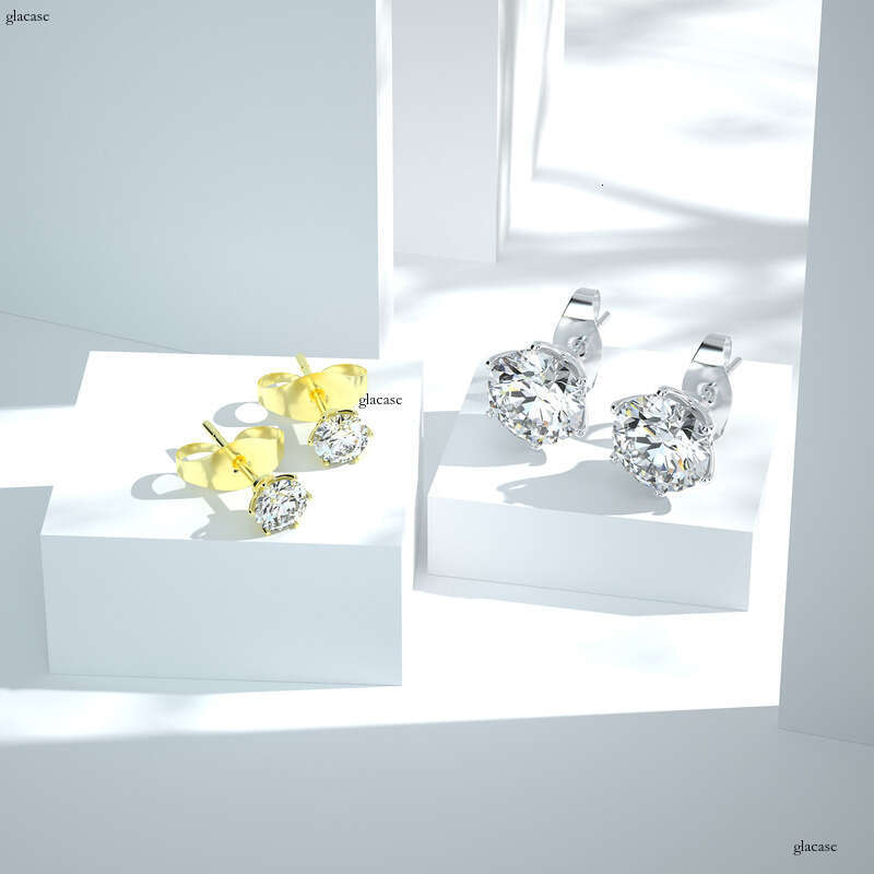 0.1 ct-2 ct Sier Inlaid Moissanite Floral Fashion Earrings
