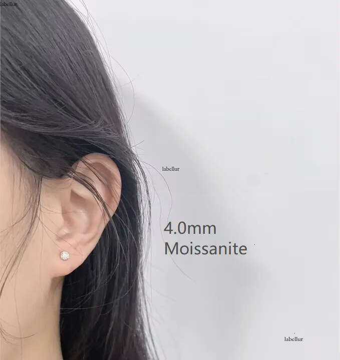 Fashion Earing Handmade Jewelry D/VVS Moissanite Pure 14k Soild AU585 Gold Solid Earring Studs