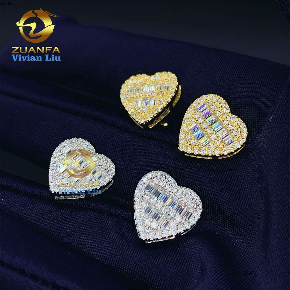 Wholesale Price Fine Jewelry Men High Quality Custom Vvs Moissanite Dia Sterg Sier Stud Earrings