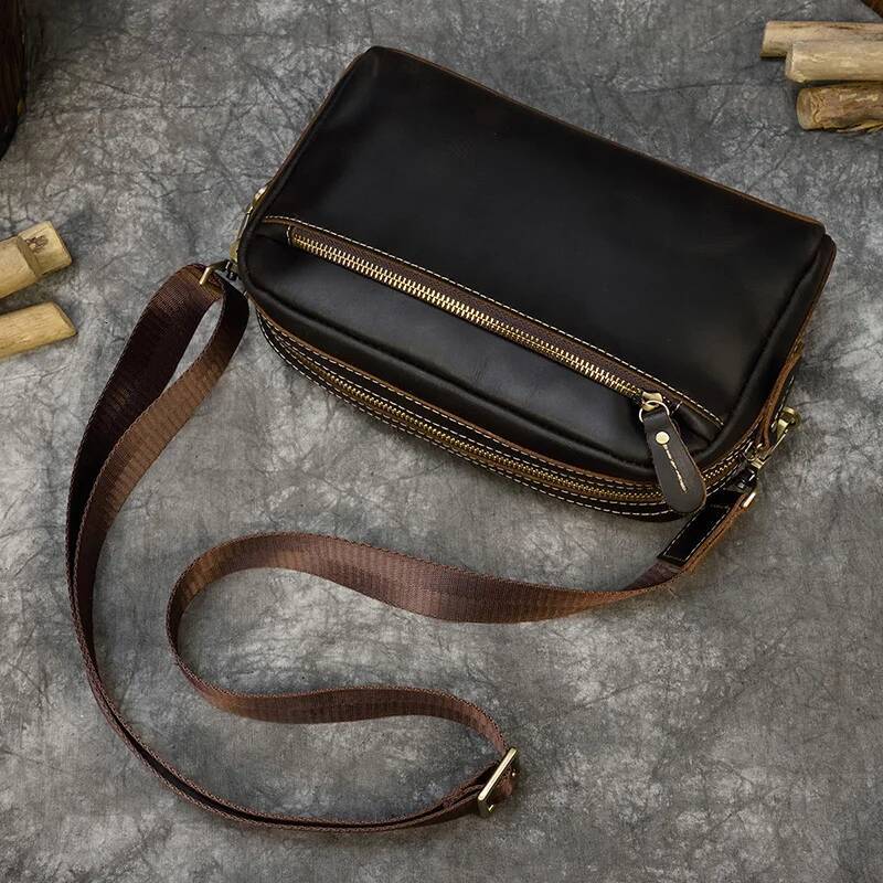 Genuine Clutch Of Men Male Long Hand Bag Crazy Horse Leather Day Clutches For 6" Cell Phone With Wrist Belt