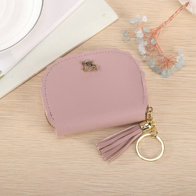 Minimalist Coin Purse Tassel Luxury Bag Card Holder Cute Personality Mini Women Korean Multi-color Fresh Large Capacity Handbag