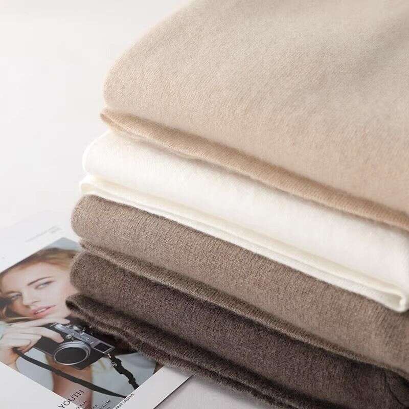Women's Clothing Autumn And Winter Wool Knitted Loose Slim Casual Straight Wide Leg Women's Mopping Pants Small Size With Pockets