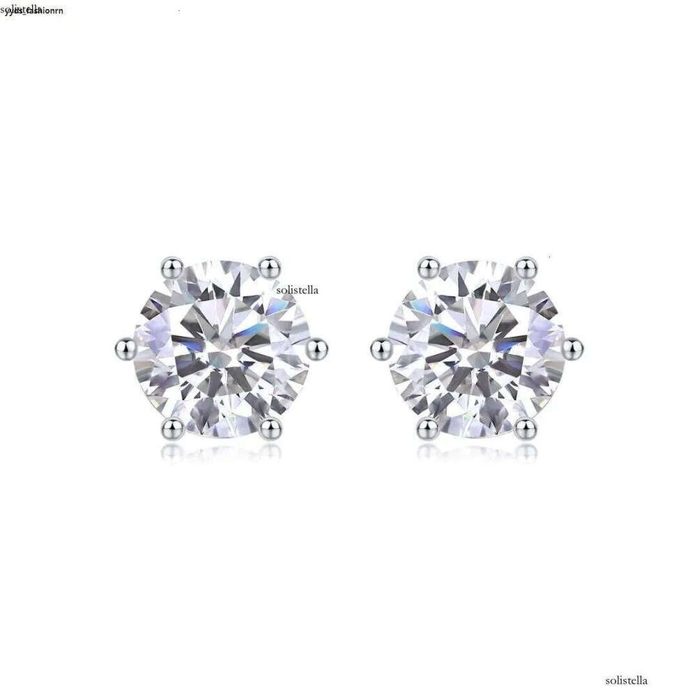 2CT 3CT Gold Plated Sterling Sier Vvs Moissanite Stud Earrings With Gra Certificate