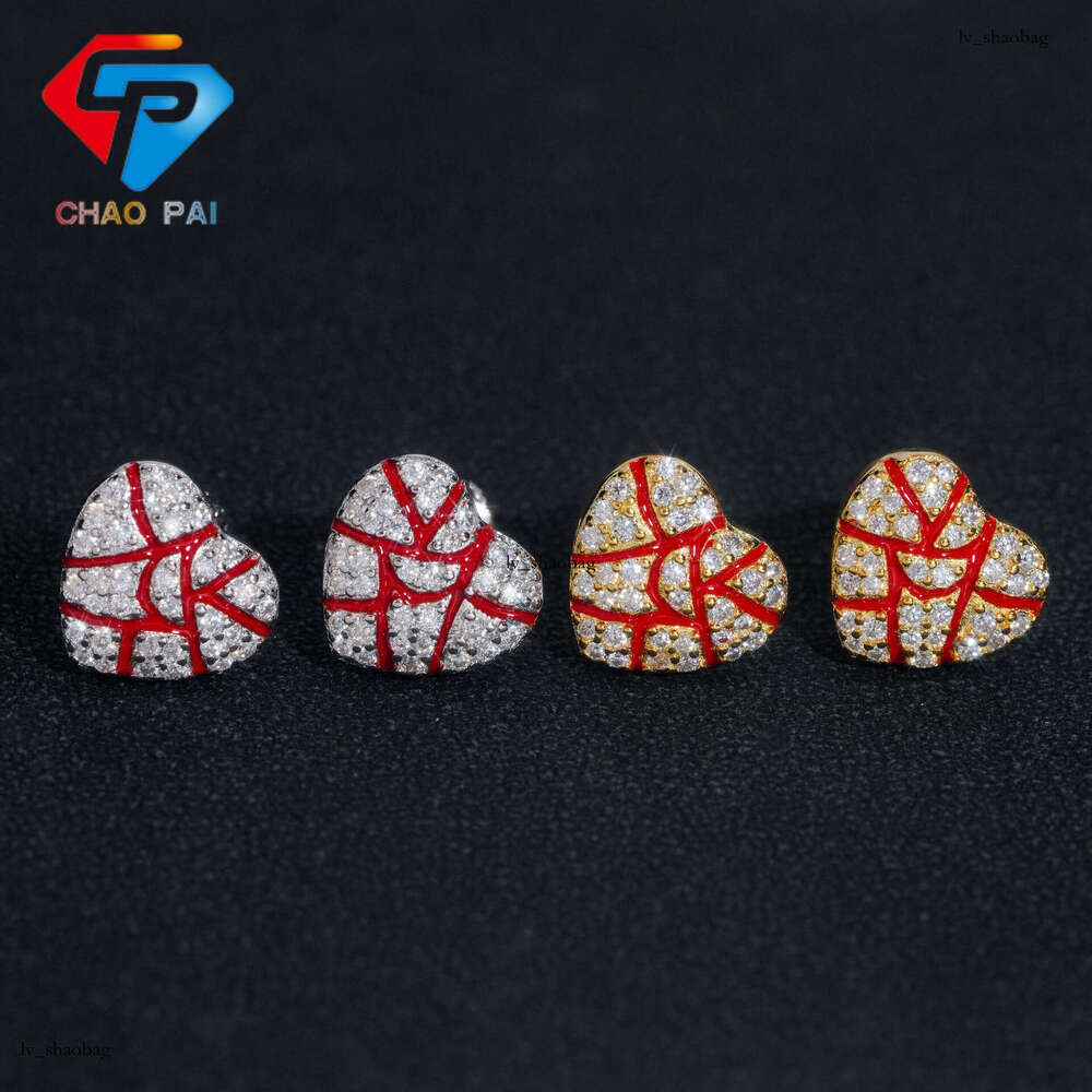 Hip Hop Broken Heart Heartbreak Shape Full Dia Oil Drop Men Women Fashion Couple Earrings Jewelry Wholesale