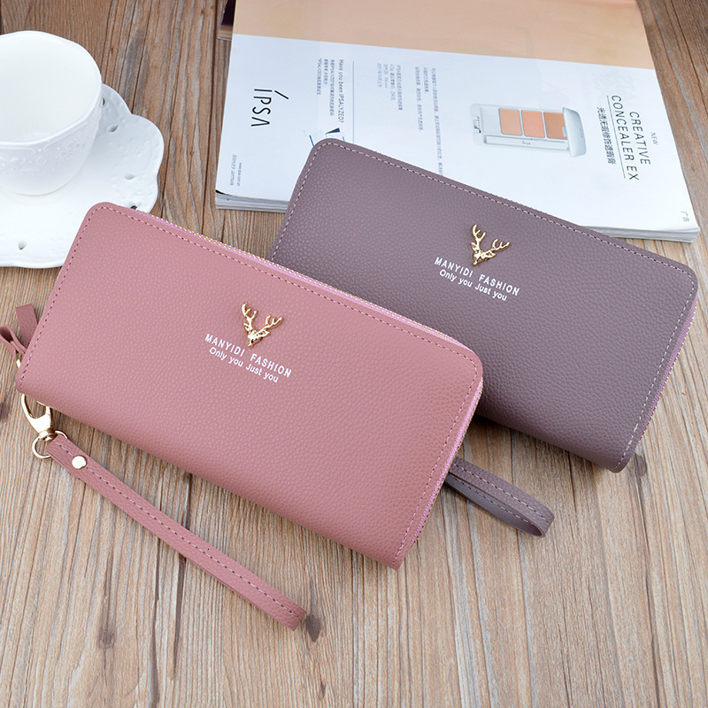 New Women's Wallet Designer Bag Long Clutch Double Zipper Leather Wallet Phone Bag Fashion Simple Luxury Bag Large Capacity Double Layer Wallet