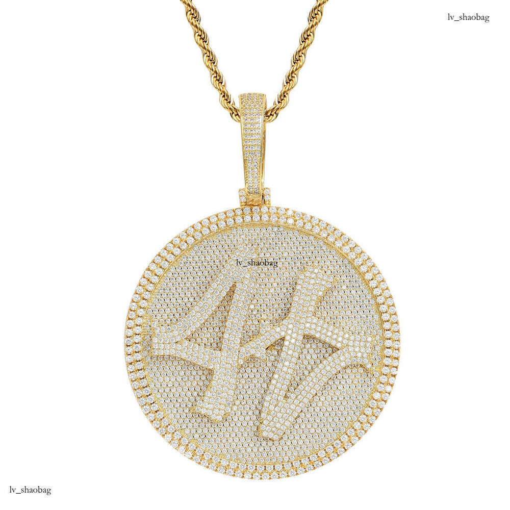 Necklace for Men 44 Rotatable Large Turntable Heavy Craft Micro-inlaid Moissanite chain Solid Trendy Men's Hip-hop Pendant