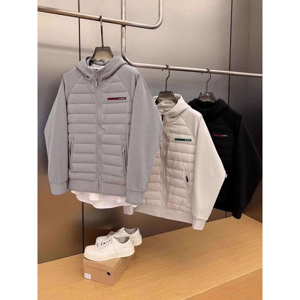 Clothing 25 New Winter Men's Trendy Thin Loose Versatile Casual Small Long Offset Printing Hooded Cotton Coat