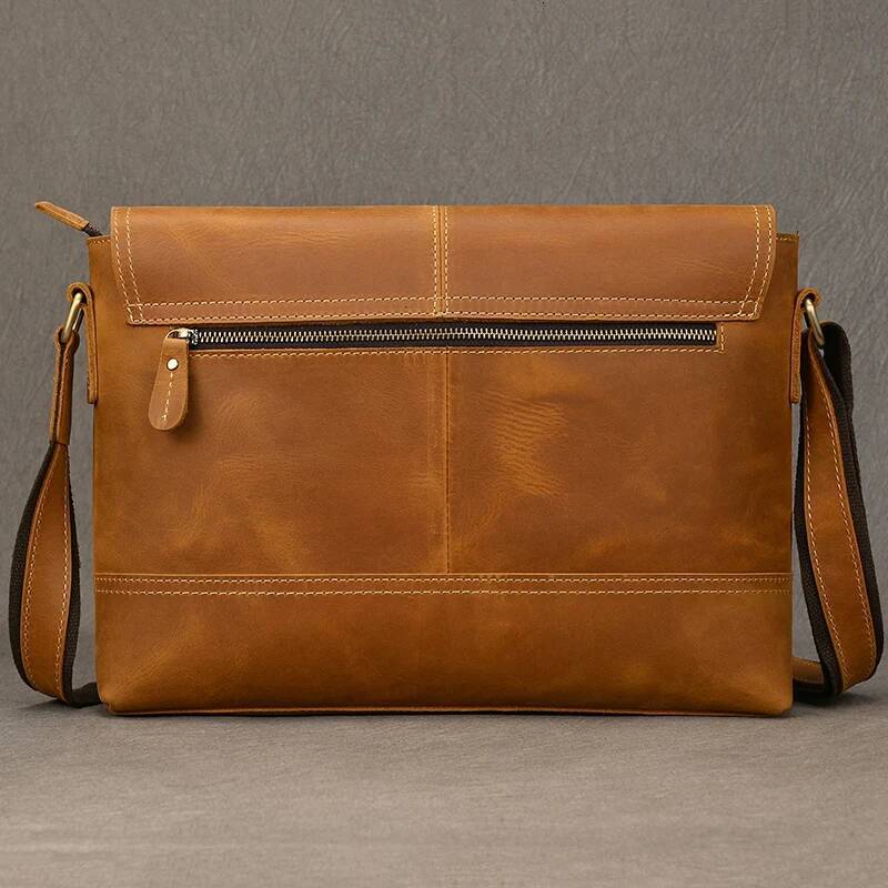 High Quality Genuine Leather Shoulder Daily Work Messenger Cowskin Crossbody Casual Men's Bags A4 Sling Bag
