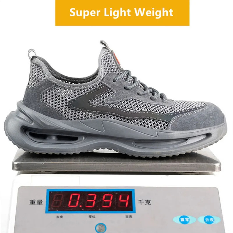 summer breathable work shoes with iron toe anti puncture security shoes work sneakers for men anti-slip Lightweight safety shoes 250805