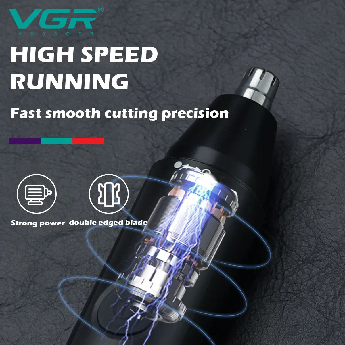 VGR V-613 2 in 1 IPX 5 Waterproof Hair Removal Appliances Rechargeable Electric Ear Eyebrow Nose Hair Trimmer 250805