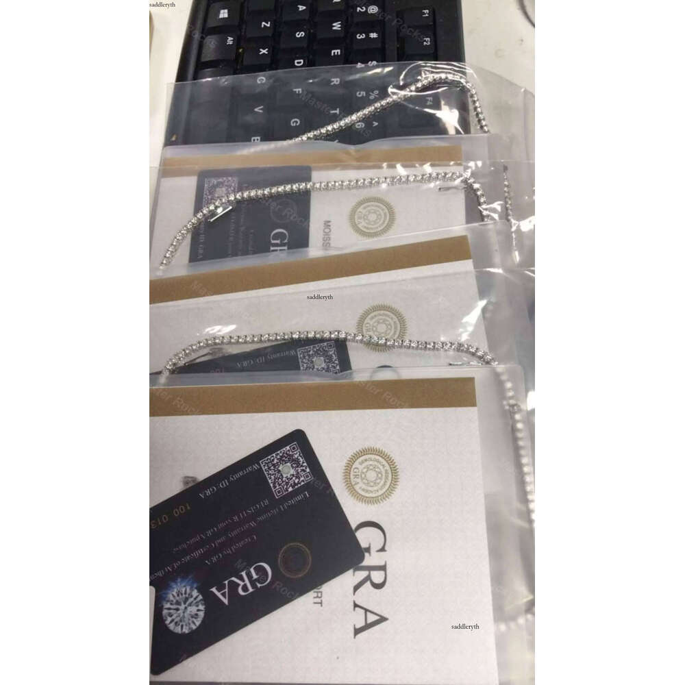 Hiphop Sterling Sier 6mm Necklace Sparkling Round Vvs Moissanite Tennis Chain 0d cf