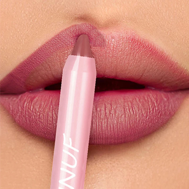 18-Colors Lipstick Pencil Waterproof Sexy Red Matte Contour Tint Lipstick Lasting Non-stick Cup Lipliner Pen Lip Makeup Cosmetic 250807