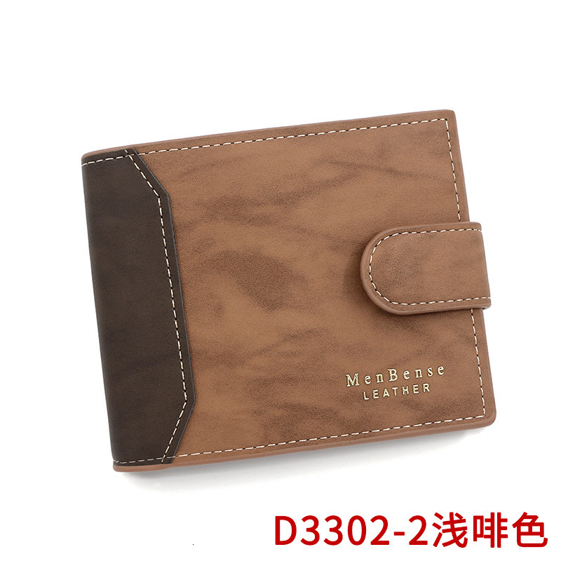 Menbense Korean Style Gold Stamped Luxury Bag Men's Wallet Short Buckle 70% Off Matte Men's Wallet
