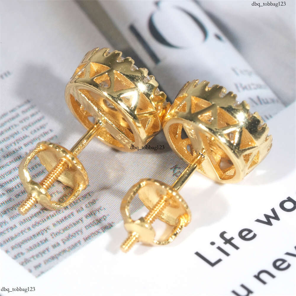 ICED OUT Creative Moissanite Sier Hip Hop Unisex Earrings Accessories