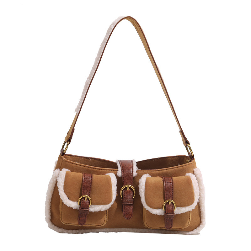 2025 Autumn Winter New Underarm Versatile High-end Single Shoulder Commuter Plush Bag ddmymoon