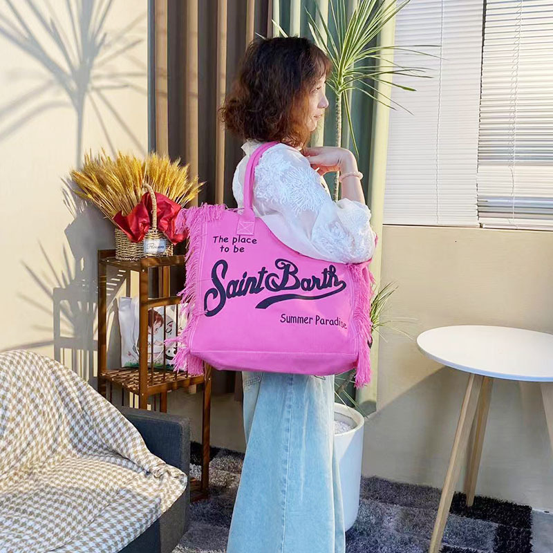 2025 Free Shipping New European And American Women's Design Handbag Large Capacity Shoulder Bag Handmade Tassel Denim Printed Tote Bag Wallet