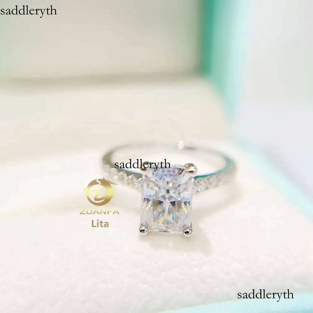 Pass Tester Top Quality GRA 2ct Radiant Cut 14k Gold Vvs1 Moissanite Dia Engagement Ring 6f c9