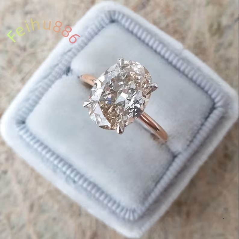 2025 Moissanite Engagement Ring Oval Hidden Halo Wedding Proposal Anniversary Bridal Ring Annis Choice