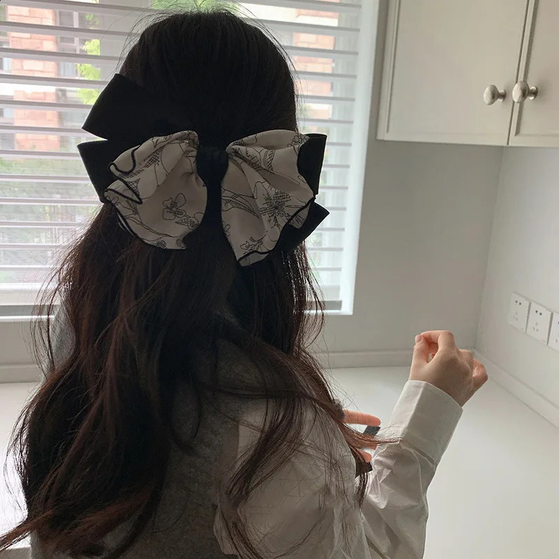 VANIKA Women Sweet Print Bows Hair Clips Hairpins Barrettes Girls Elegant Ponytail Clip Headwear Summer Hair Accessories 250807