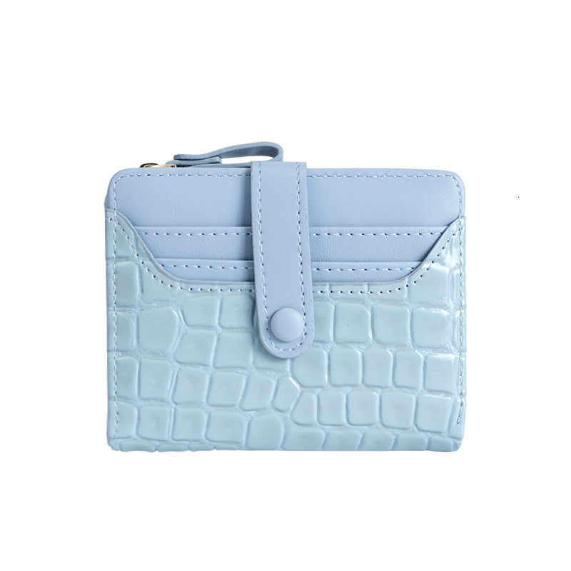 2025 New Women's Stone Pattern Luxury Bag Crocodile Pattern Wallet With Clasp Short Korean Style Card Holder Zipper Multi-card Slot Coin Purse
