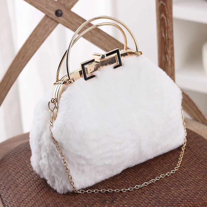 Real Fur Rex Rabbit Fur Fashionable Luxury Bagfree Shipping Designer Stylish 2024 Spring New Trendy Women's Bag Handbag Shoulder Crossbody Chain 