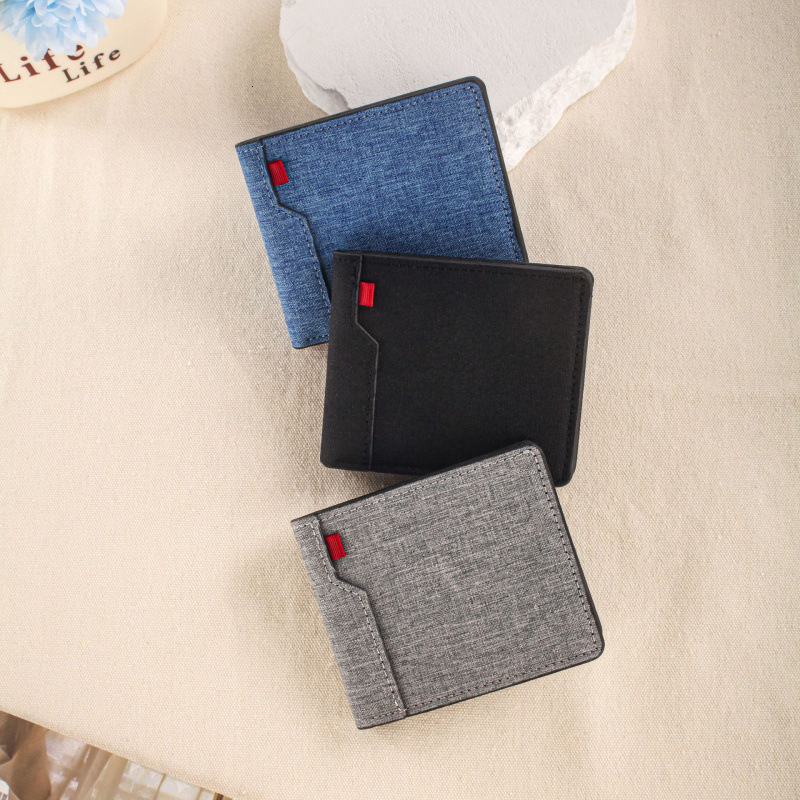 New Canvas Bag Luxury Bag Men's Wallet PU Bag Money Clip Casual Business Card Holder Ultra-light Waterproof Coin Purse Ticket Clip