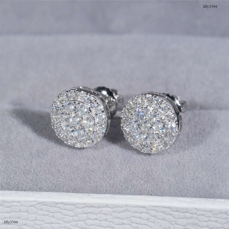 ICED OUT New Earrings Full Moissanite Sier Real Gold Plating Special