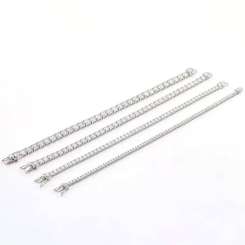 2025Lowest Price Diamond Tennis Bracelet 18k Gold Plated 2mm 3mm 4mm 5mm 6mm Moissanite VVS1 Women 925 Silver Tennis Bracelet