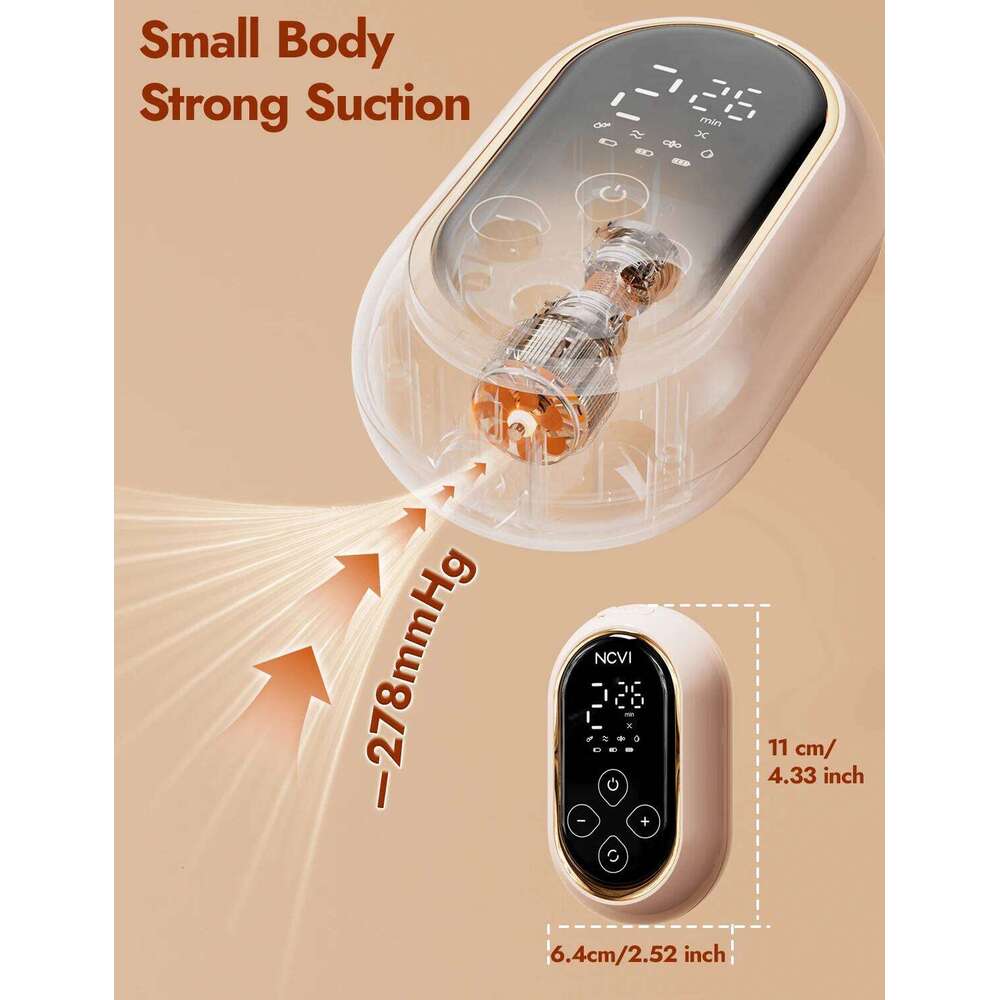 NCVI 2025 Double Electric Breast Ultra-Light Wearable Breastfeeding Pump , 4 Modes 9 Levels, 19/21mm for Small Nipples