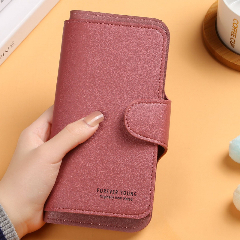 2025 New Long Women's Wallet With Buckle, Soft Card Slot, Phone Bag, Luxury Bag Handheld Cross-border Trend Wholesale