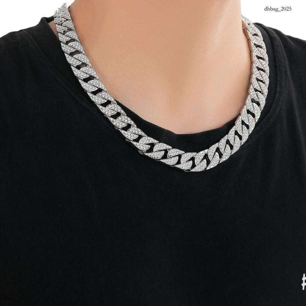 Full Dia Cuban Chain Men's Necklace Trendy Brand Personality Rap Accessories Hip-Hop