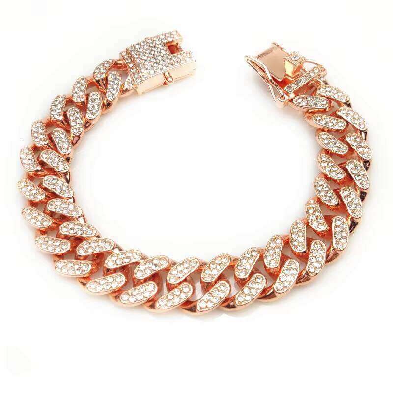 Fashion Gold Plated Chain Necklace 12mm Iced Out Chains Hip Hop Men's Statement Chunky Cuban Link Jewelry